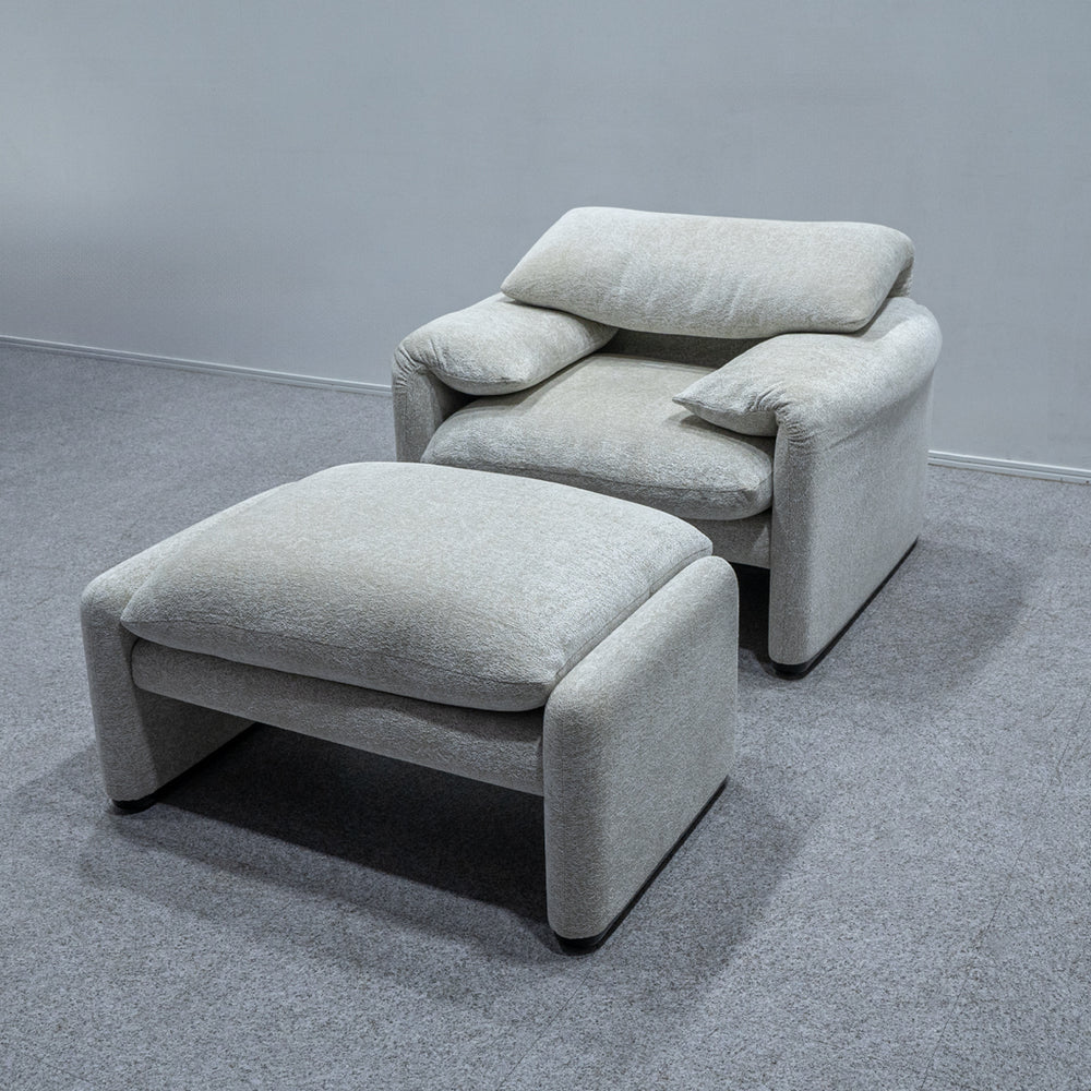 Cassina / 675 MARALUNGA 1P SNOW BEIGE FABRIC , OTTOMAN