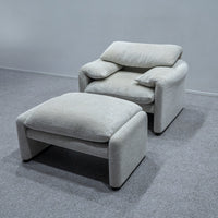 Cassina / 675 MARALUNGA 1P SNOW BEIGE FABRIC , OTTOMAN
