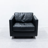 arflex アルフレックス QUADRA クアドラ 1人掛け ソファ レザー ブラック 【1】 【中古品】