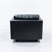 arflex アルフレックス QUADRA クアドラ 1人掛け ソファ レザー ブラック【5】【中古品】