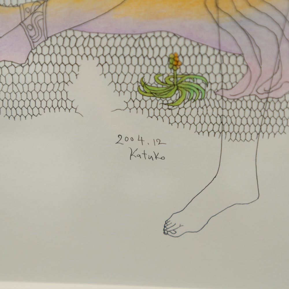 肉筆原画 / 岡田克子『ボッテチェリー礼讃』 / 日動画廊取扱シール付属