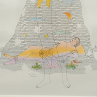 肉筆原画 / 岡田克子『ボッテチェリー礼讃』 / 日動画廊取扱シール付属