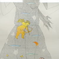 肉筆原画 / 岡田克子『ボッテチェリー礼讃』 / 日動画廊取扱シール付属